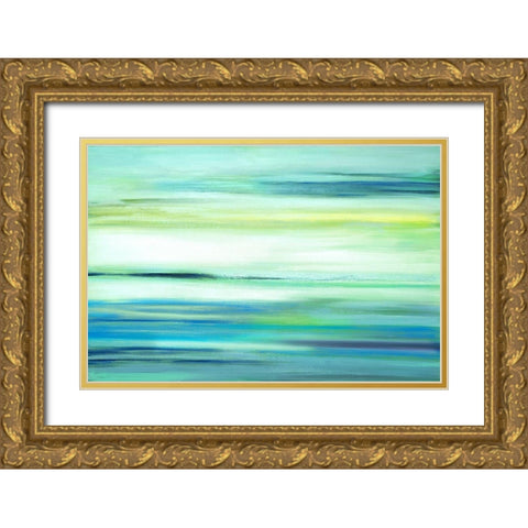 Above The Blue Gold Ornate Wood Framed Art Print with Double Matting by Shapiro, Judith