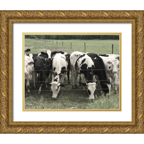 Grass is Greener Gold Ornate Wood Framed Art Print with Double Matting by Nan