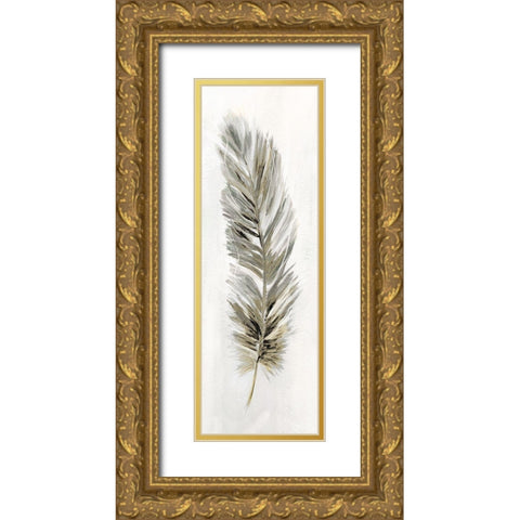 Plume Neutral II Gold Ornate Wood Framed Art Print with Double Matting by Nan
