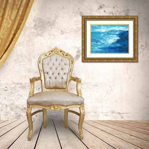 Crashing Waves II Gold Ornate Wood Framed Art Print with Double Matting by Nan