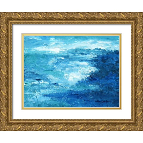 Crashing Waves II Gold Ornate Wood Framed Art Print with Double Matting by Nan