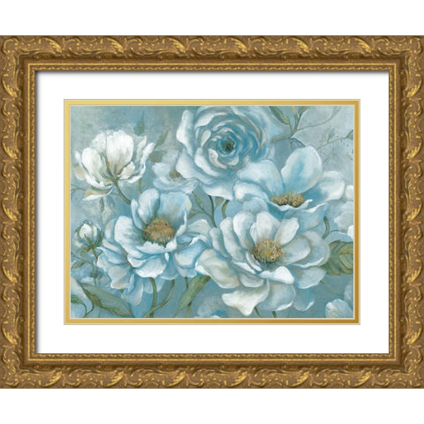 Twilight Blooms Gold Ornate Wood Framed Art Print with Double Matting by Robinson, Carol
