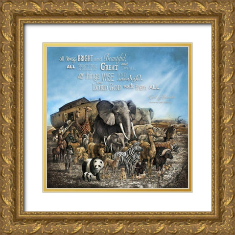 All Things Bright and Beautiful Gold Ornate Wood Framed Art Print with Double Matting by Manning, Ruane