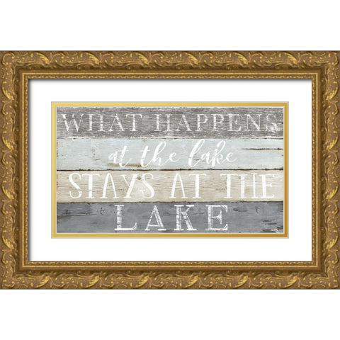 What Happens at the Lake Gold Ornate Wood Framed Art Print with Double Matting by CAD Designs
