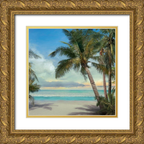 A Found Paradise II Gold Ornate Wood Framed Art Print with Double Matting by Calascibetta, Mike
