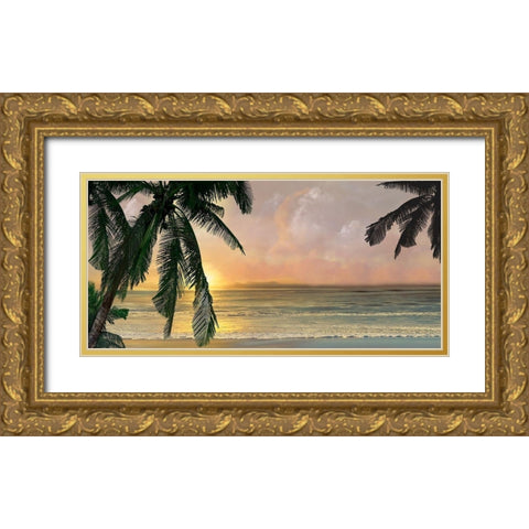 Sunset Cove Gold Ornate Wood Framed Art Print with Double Matting by Calascibetta, Mike