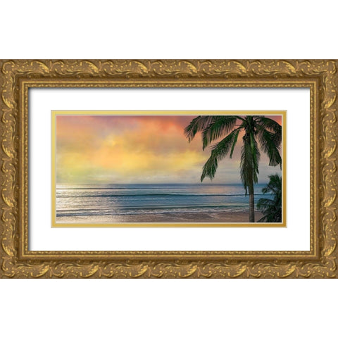 Sunset Cove Gold Ornate Wood Framed Art Print with Double Matting by Calascibetta, Mike