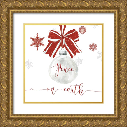 Peace Ornament Gold Ornate Wood Framed Art Print with Double Matting by Robinson, Carol