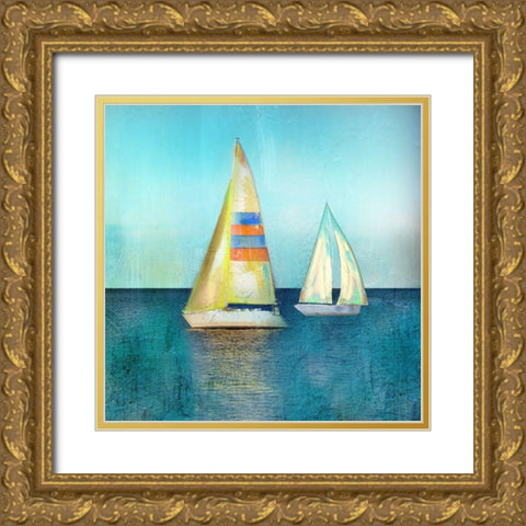 Color Tint Breeze Gold Ornate Wood Framed Art Print with Double Matting by Nan