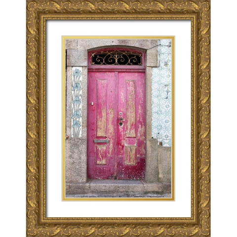 Portuguese Door Gold Ornate Wood Framed Art Print with Double Matting by Wilson, Emily