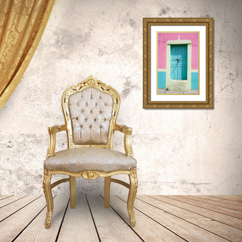 San Miguel Door Gold Ornate Wood Framed Art Print with Double Matting by Eggers, Julie