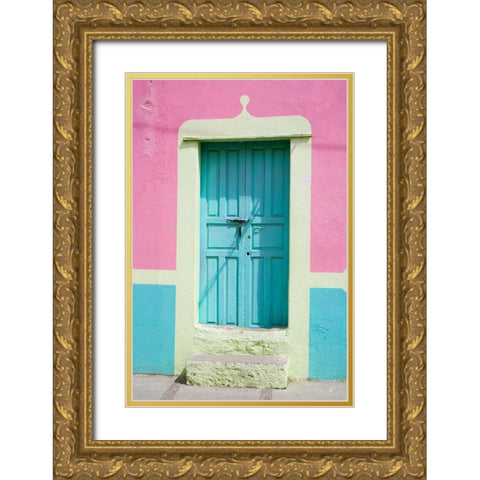 San Miguel Door Gold Ornate Wood Framed Art Print with Double Matting by Eggers, Julie