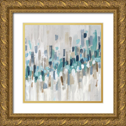 Staccato Blue II Gold Ornate Wood Framed Art Print with Double Matting by Craven, Katrina
