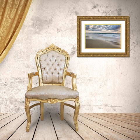 La Jolla Sunset Gold Ornate Wood Framed Art Print with Double Matting by Collins, Ann