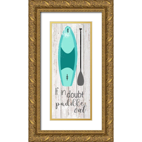 Paddle Board Gold Ornate Wood Framed Art Print with Double Matting by Santiago, Daniela