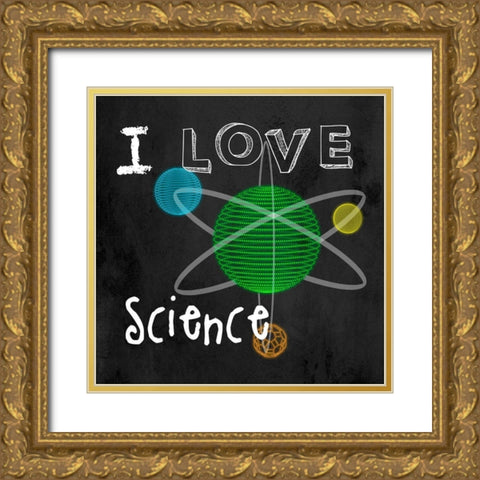 Love Science Gold Ornate Wood Framed Art Print with Double Matting by Santiago, Daniela
