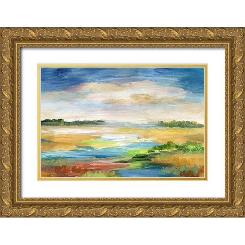 Distant Inlet Gold Ornate Wood Framed Art Print with Double Matting by Nan