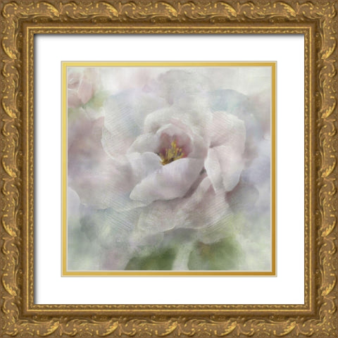 Dreamy Peony Gold Ornate Wood Framed Art Print with Double Matting by Nan