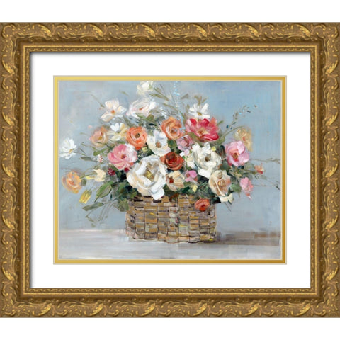 Flower Market Gold Ornate Wood Framed Art Print with Double Matting by Swatland, Sally