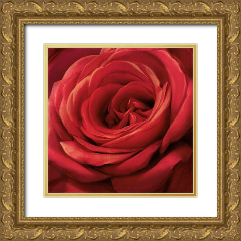 Solo Red Gold Ornate Wood Framed Art Print with Double Matting by Levashov, Igor