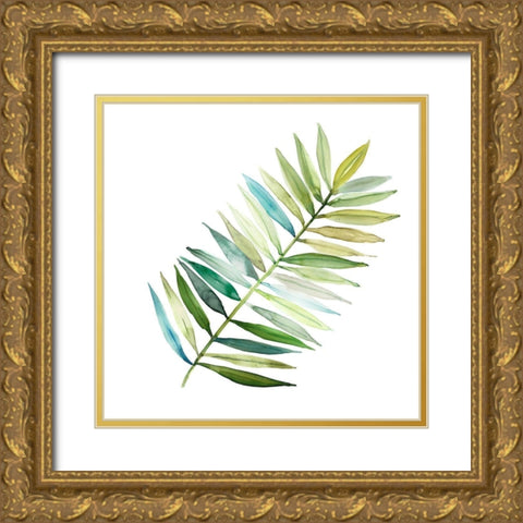 Palm Frond II Gold Ornate Wood Framed Art Print with Double Matting by Robinson, Carol