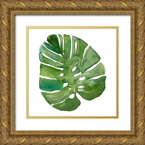 Tropical Frond III Gold Ornate Wood Framed Art Print with Double Matting by Robinson, Carol