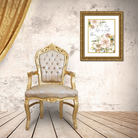 Peach Bloom II Gold Ornate Wood Framed Art Print with Double Matting by Robinson, Carol