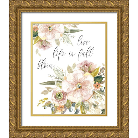 Peach Bloom II Gold Ornate Wood Framed Art Print with Double Matting by Robinson, Carol