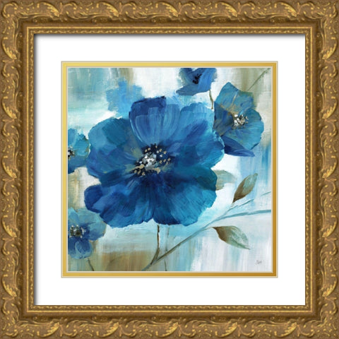 Blue Mood Gold Ornate Wood Framed Art Print with Double Matting by Nan