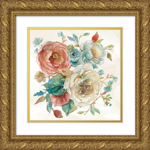 Rose Garden I Gold Ornate Wood Framed Art Print with Double Matting by Robinson, Carol