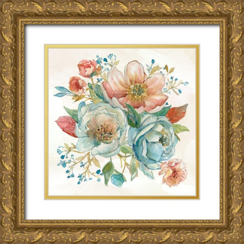 Rose Garden II Gold Ornate Wood Framed Art Print with Double Matting by Robinson, Carol