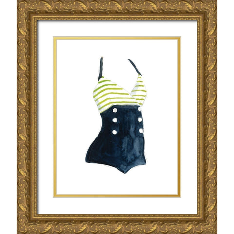 Vintage Swimwear I Gold Ornate Wood Framed Art Print with Double Matting by Robinson, Carol