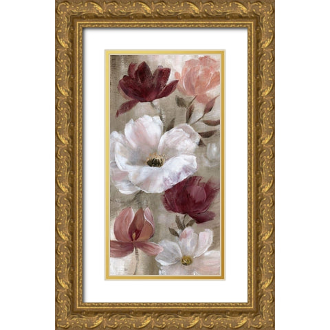 Transient Garden Reds I Gold Ornate Wood Framed Art Print with Double Matting by Nan