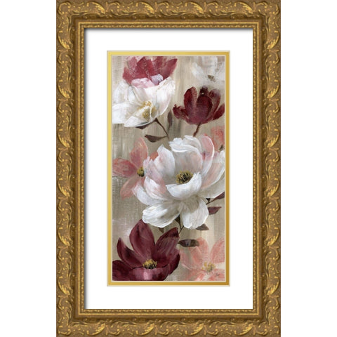 Transient Garden Reds II Gold Ornate Wood Framed Art Print with Double Matting by Nan