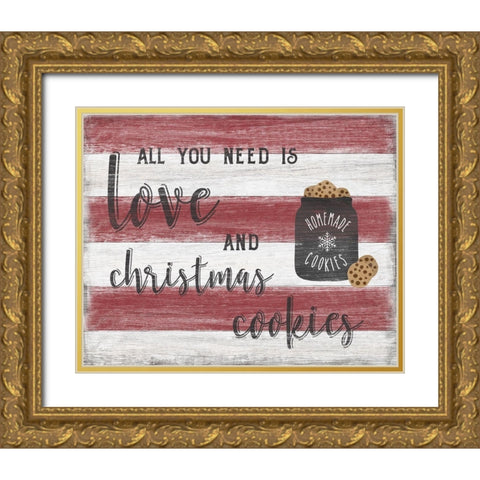 Christmas Cookies Gold Ornate Wood Framed Art Print with Double Matting by Carpentieri, Natalie