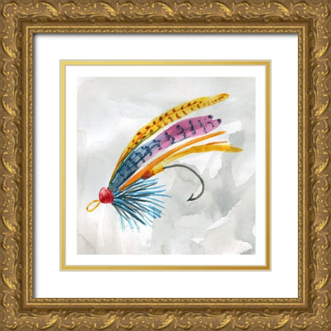 Fly Hook III Gold Ornate Wood Framed Art Print with Double Matting by Robinson, Carol