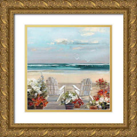 Summer Sea Breeze Gold Ornate Wood Framed Art Print with Double Matting by Swatland, Sally