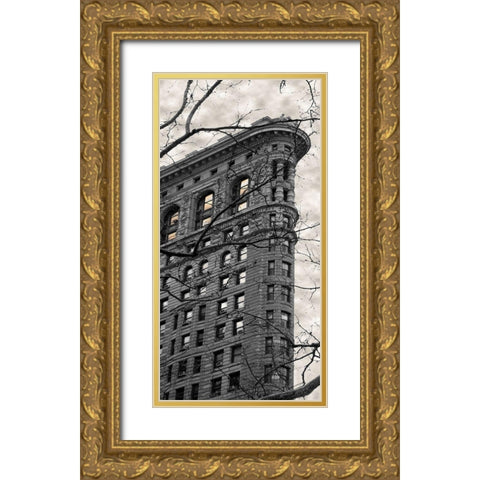 Flatiron Building Gold Ornate Wood Framed Art Print with Double Matting by Jill, Susan