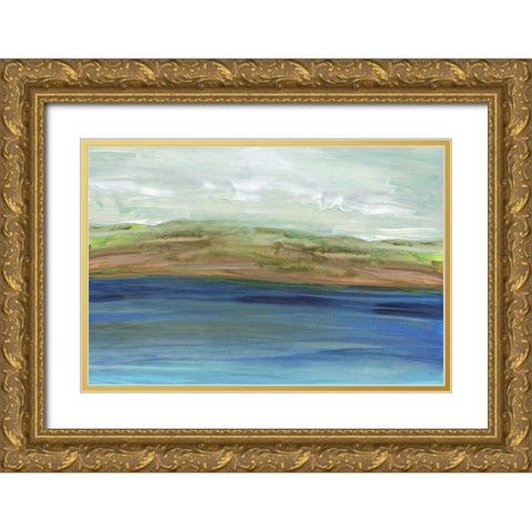Waters Edge Gold Ornate Wood Framed Art Print with Double Matting by Jill, Susan