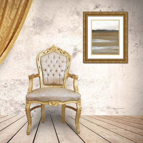 Field of Gold II Gold Ornate Wood Framed Art Print with Double Matting by Jill, Susan