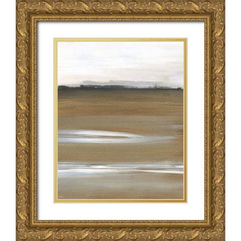 Field of Gold II Gold Ornate Wood Framed Art Print with Double Matting by Jill, Susan