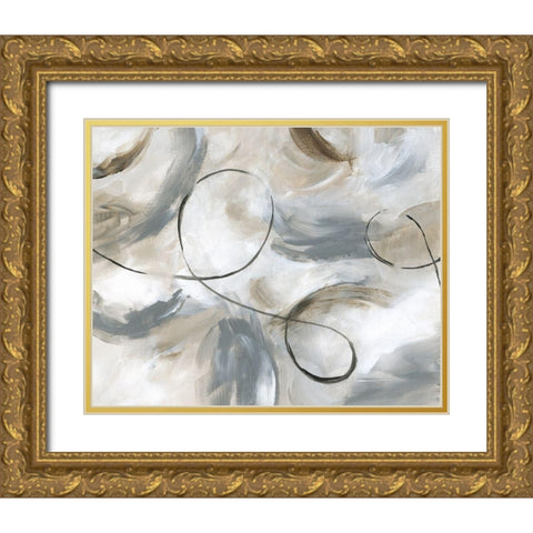 Staccato Gold Ornate Wood Framed Art Print with Double Matting by Nan