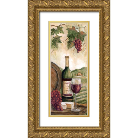 Wine Country Red Gold Ornate Wood Framed Art Print with Double Matting by Dunlap, Marilyn
