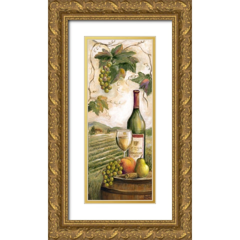 Wine Country White Gold Ornate Wood Framed Art Print with Double Matting by Dunlap, Marilyn