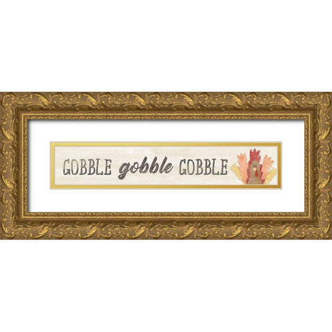 Gobble Gold Ornate Wood Framed Art Print with Double Matting by CAD Designs