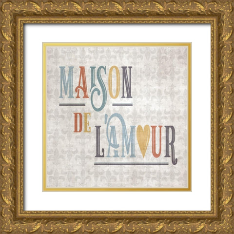 Maison Gold Ornate Wood Framed Art Print with Double Matting by CAD Designs