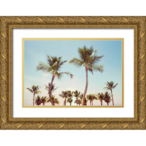 Aruba Palm Gold Ornate Wood Framed Art Print with Double Matting by Carpentieri, Natalie