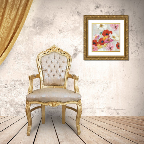 Confetti Flowers II Gold Ornate Wood Framed Art Print with Double Matting by Swatland, Sally