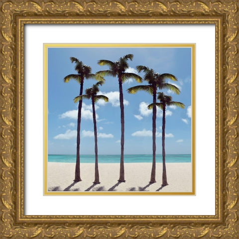 Island Palms Gold Ornate Wood Framed Art Print with Double Matting by Carpentieri, Natalie