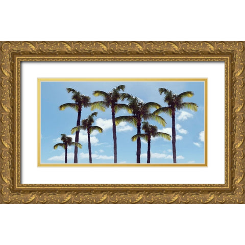 Paradise Palms Gold Ornate Wood Framed Art Print with Double Matting by Carpentieri, Natalie